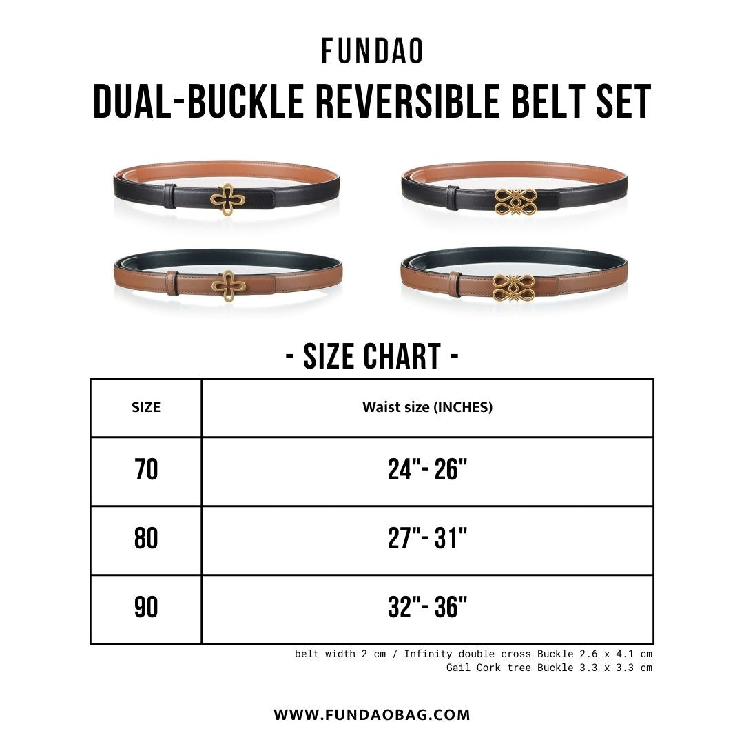 Dual-Buckle Reversible Belt Set