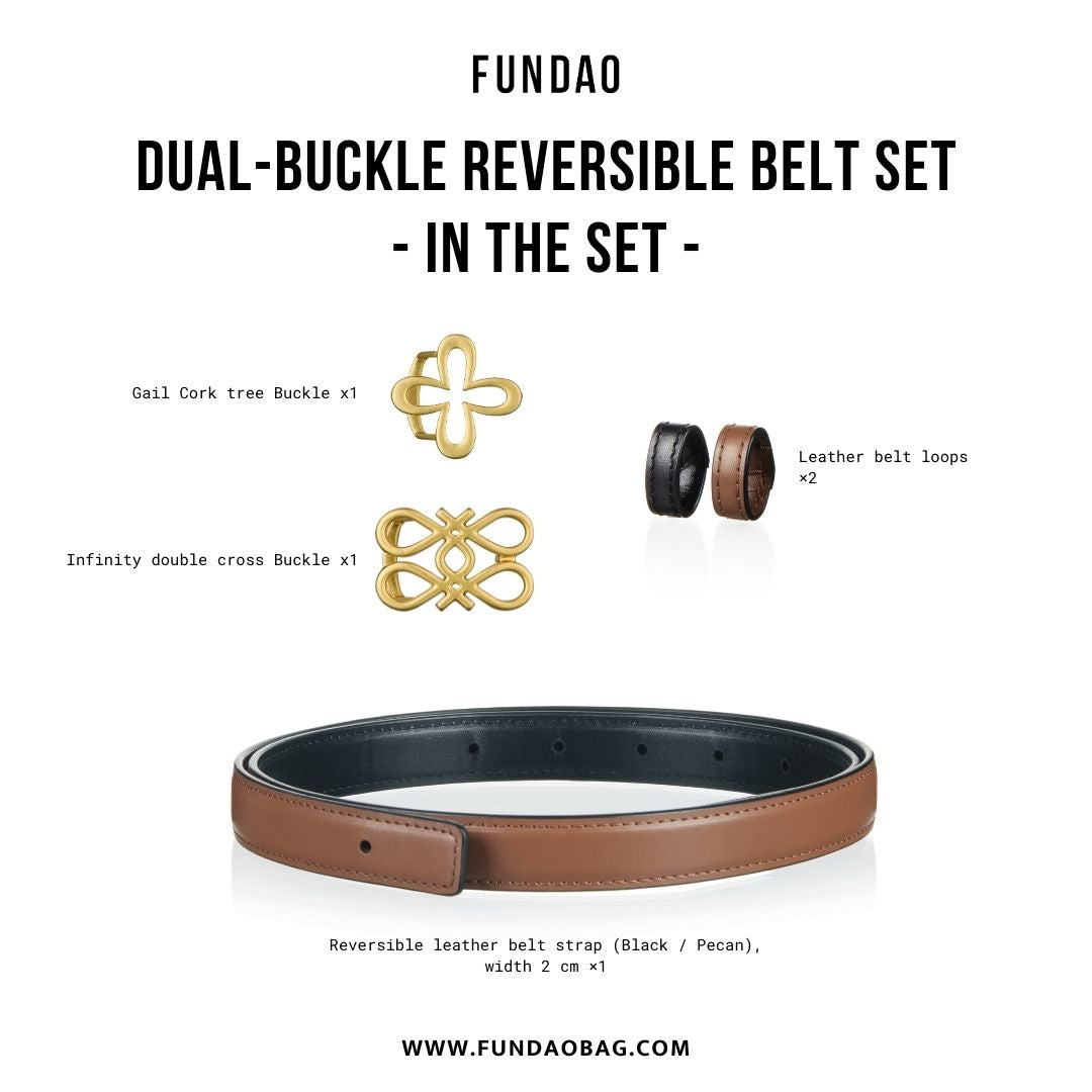 Dual-Buckle Reversible Belt Set