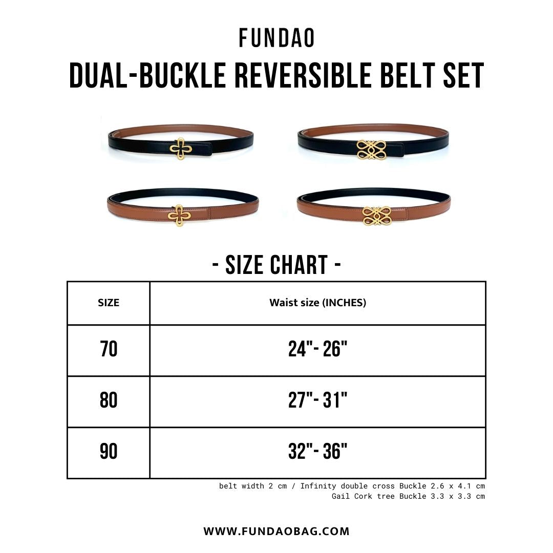 Dual-Buckle Reversible Belt Set(Pre-order Size:70,90 -Dec 15)